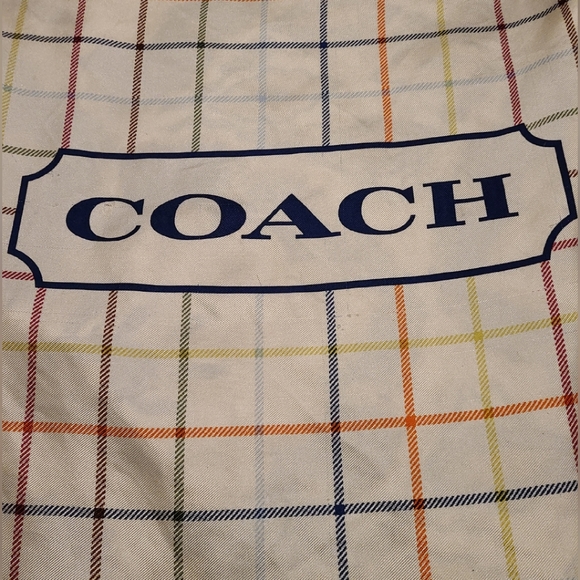 COACH PLAID 100% SILK SCARF - Picture 7 of 7